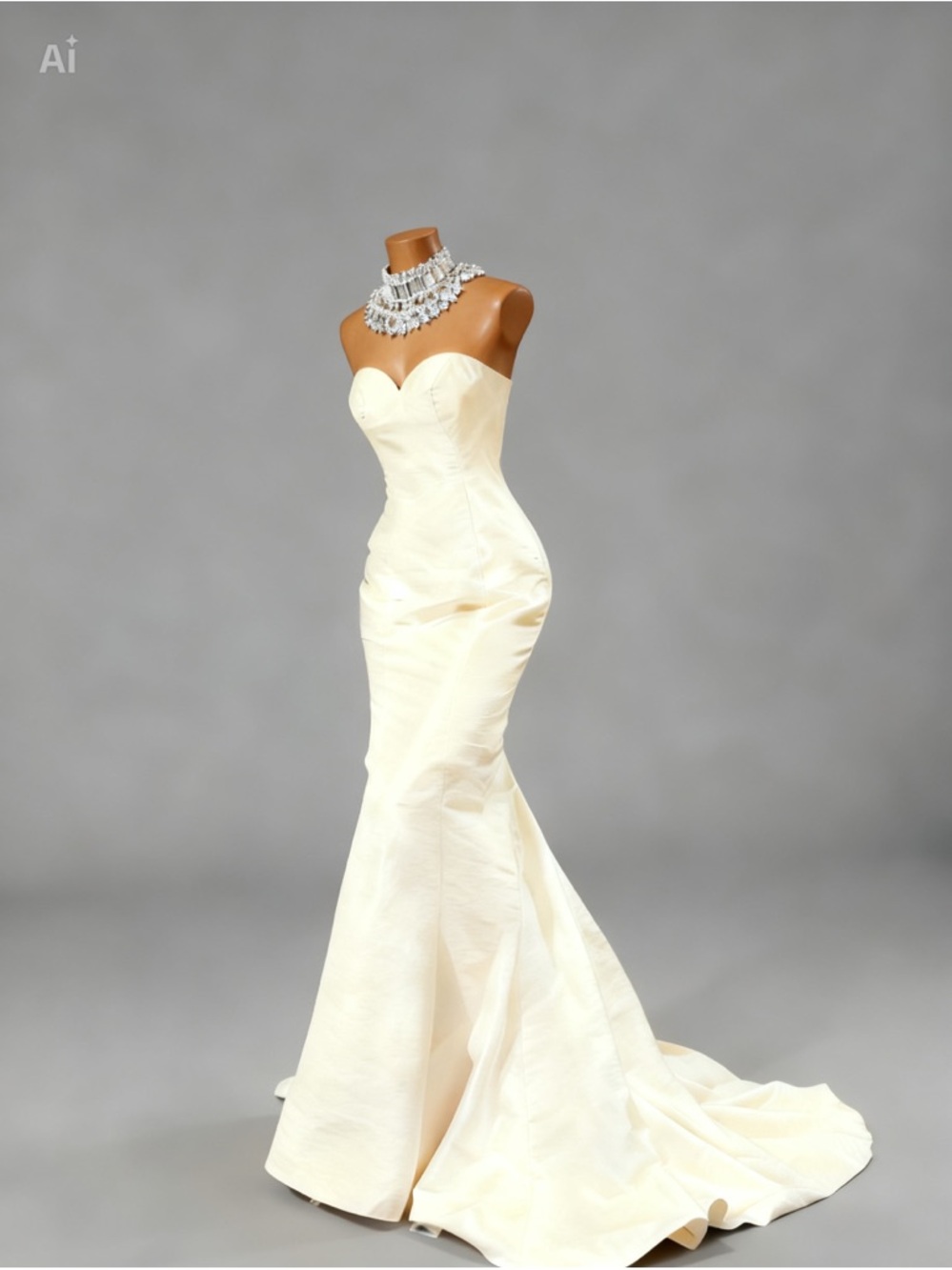 Prima Donna Strapless Ivory Mermaid Gown